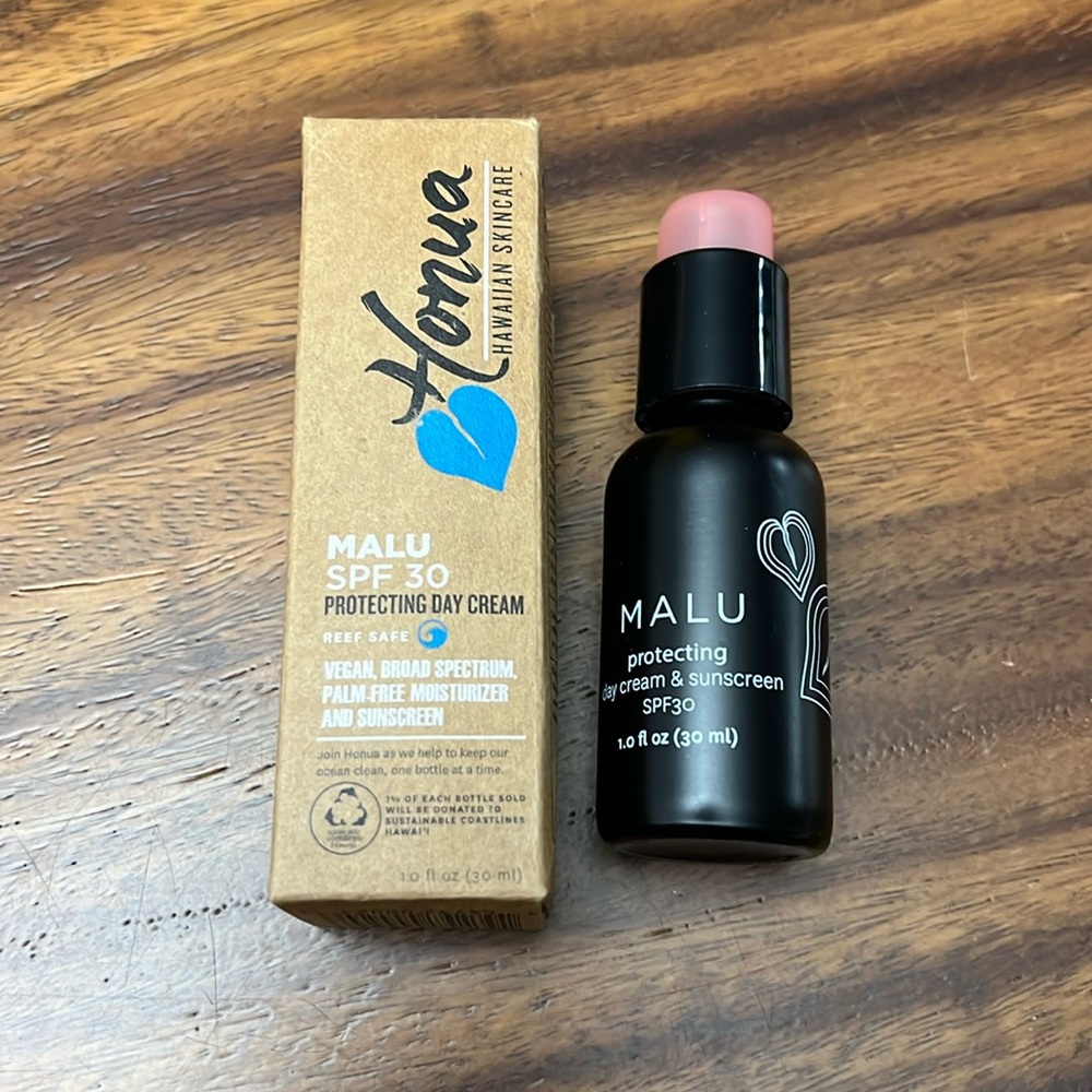 Honua Hawaiian Skincare Malu Reef Safe SPF 30 Protecting Day Cream New